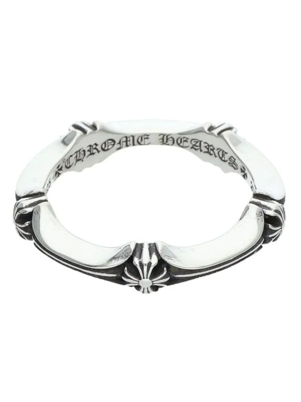 Chrome Hearts Plus and Bone Ring Silver